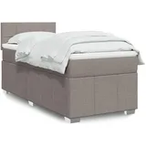 vidaXL Boxspringbett mit Matratze Taupe 140x200 cm Stoff