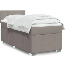 vidaXL Boxspringbett mit Matratze Taupe 140x200 cm Stoff