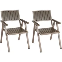 MCW Gartenstuhl J95 2er-Set Gestell Champagner Grau