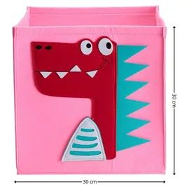 HowHomely Aufbewahrungsbox 30 x 30 x 30 cm 1-tlg. Rosa/Rot