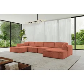 altdecor Wohnlandschaft IREA-U2-v3 - 386x165x77 cm Apricot