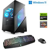 CSL Gaming PC, AMD Ryzen 7 7800X3D, 32 GB 1000 GB, SSD, GeForce RTX 4070, PC, Schwarz