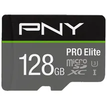 PNY microSDXC Pro Elite 128 GB Class 10 UHS-I A1 V30 + SD-Adapter