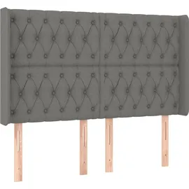 vidaXL Boxspringbett mit Matratze & LED Dunkelgrau 140x200 cm Stoff