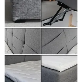 Sofnet Boxspringbett Best Mini mit Bettkasten und Matratzentopper - Topper, - 120x 200 - Grau Textil, H3, Rechteckig, 120x200 cm, Schlafzimmer, Betten, Boxspringbetten