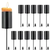 Niaciswe Stabkerzenhalter für DIY Adventsgirlande 12 Stück Stabkerzen Kerzenstecker Adventskranz Kerzenhalter Adventskranz Schwarz für Stabkerzen Retro Kerzenteller Adventskranz für DIY Adventsgirland