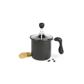Excelsa Cappuccino Time Creamer Milchaufschäumer, für 6 Tassen, Schwarz