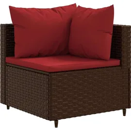 vidaXL 7-tlg. Garten-Lounge-Set mit Kissen Braun Poly Rattan