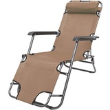 AMANKA Campingstuhl 153x60cm Liegestuhl Sonnenliege Strandliege Campingliege Klappliege Liege Beige