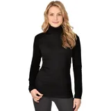 TRIGEMA Rollkragenshirt "TRIGEMA Rollkragenshirt", Damen, Gr. XL, schwarz, 95% Baumwolle, 5% Elastan, Basic, Langarm, Shirts