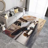 Teppich Wohnzimmer Fotografie Skateboard-Nahaufnahme Teppich Flauschig Schlafzimmer Teppich Weich Esszimmer Teppich Kurzflor Outdoor Teppich Waschbarer Teppiche Rutschfest Teppich 80 x 150 cm