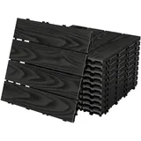 ML-Design WPC Terrassenfliesen 30x30 cm 22 Stück Anthrazit, Holzoptik,