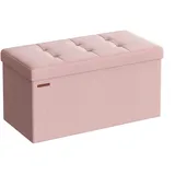 Songmics Sitzhocker mit Stauraum, 38 x 76 x 38 cm pastellrosa