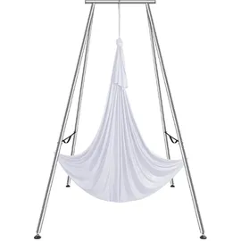 Vevor Aerial Yoga Hängematte mit Yogarahmen 6 x 2,6 m, Weiß Yoga Swing Air Fliegen, Yoga-Schaukel Hammock Swing 250 kg Max. Tragfähigkeit, inkl. Yog