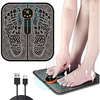 Elektrische Fußmassagegeräte, EMS Fußmassagegerät, Fußmassagegerät, Muskelschmerzlinderung,8 Modi und 19 Intensitäten, USB Fußmassagegerät zur zur Linderung