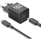 Vention TZ-FEPB0-EU-02 GaN Ladegerät 20W - USB-C auf Lightning Kabel 1m