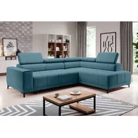 99rooms Harrison L Ecksofa Velours Jasmine Türkis Rechts