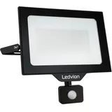 Ledvion LED Strahler mit Bewegunssensor, 100 Watt Osram LED Fluter, 4000K Scheinwerfer, 12.000 Lumen, IP44 Außenstrahler mit Bewegungsmelder und Schnellanschluss