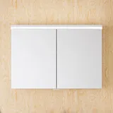 Burgbad Lin20 Spiegelschrank mit LED-Beleuchtung, 100 cm, 2 Spiegeltüren, Badmöbel,