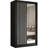 AX Living Schwebetürenschrank, Schwarz, Weiß, Kunststoff, Teilmassiv,Kiefer, Rechteckig, 120x216x61 cm, Hergestellt in Europa, FSC Mix, Reach, Schlafzimmer, Kleiderschränke, Schwebetürenschränke