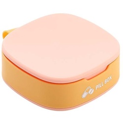 FIDDY Pillendose Tragbare kleine Medikamentenbox, Reise-Medizinbox für Haushaltsbedarf, (Mini-Medizin-Aufbewahrungsbox, 1 St) orange|rosa