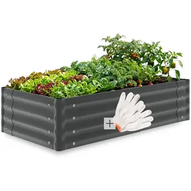 Tectake Hochbeet 120 x 60 x 30 cm Grau