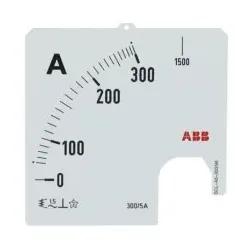 ABB SCL-A5-300/96 Amperemeter Skale Stromwandleranschluss 300/5A 2CSG123259R5011 SCLA530096