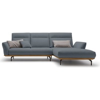hülsta sofa Ecksofa hs.460, Sockel in Nussbaum, Winkelfüße in Umbragrau, Breite 298 cm grau