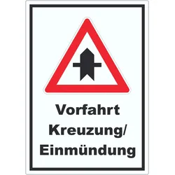 Vorfahrt nächste Kreuzung/Einmündung Aufkleber A9 (37x52mm)