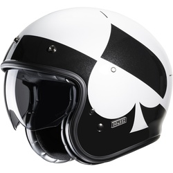 HJC V31 Kuz Retro Jet helm, zwart-wit, S
