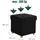 Relaxdays Hocker mit Stauraum Polyester 38 x 38 x 38 cm Schwarz