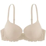 DORINA Claire Super Push-Up Demi-BH – Bügel-BH mit Geformten Cups, Weichem Mikrogewebe und Sinnlichen Spitzendetails, beige
