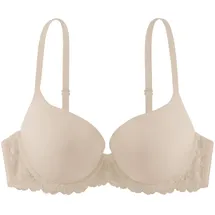 DORINA Claire Super Push-Up Demi-BH – Bügel-BH mit Geformten Cups, Weichem Mikrogewebe und Sinnlichen Spitzendetails, beige