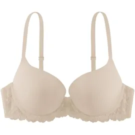 DORINA Claire Super Push-Up Demi-BH – Bügel-BH mit Geformten Cups, Weichem Mikrogewebe und Sinnlichen Spitzendetails, beige