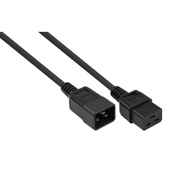 Kabelmeister SK2090-S050 Stromkabel Schwarz 5 m IEC C20 an Kaltgeräte-Buchse C19