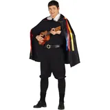 Fiestas Guirca Kostüm, Troubadour Sänger Kostüm Herren Mittelalter Narr schwarz 48 - 50 (M)