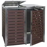 Mendler Mülltonnenverkleidung HWC-K14 119 x 134 x 84 cm braun