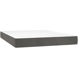 vidaXL Boxspringbett 140 x 200 cm Dunkelgrau