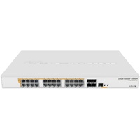 MikroTik CRS328-24P-4S+RM, managed L2/L3, Gigabit Ethernet 10/100/1000 Power over Ethernet (PoE), Rack-Einbau, 1U