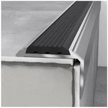 Wiesemann Treppenprofil 46x30x1200 mm Silber mit Einlage Treppenkante Aluminium
