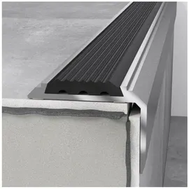 Wiesemann Treppenprofil 46x30x1200 mm Silber mit Einlage Treppenkante Aluminium