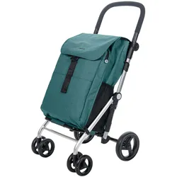 CARLETT Einkaufstrolley Einkaufswagen Klappbar Grocery Trolley Shopping Cart 64 l, Kühltasche 10L, eine Große Kapazität von 25 kg, Für Einkaufen-Dunkelcyan