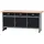 KÜPPER Werkbank Holz 170x84x60 cm schwarz 3 Schubladen 3 Türen 300 kg Traglast