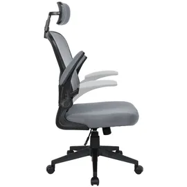 Trisens Bürostuhl mit Kopfstütze grau/schwarz