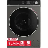 Sharp ES-WNFL814CADA-DE Waschmaschine (8 kg, 1400 U/min) espresso gray