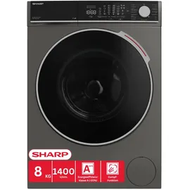 Sharp ES-WNFL814CADA-DE Waschmaschine (8 kg, 1400 U/min) espresso gray