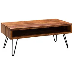 WOHNLING Couchtisch Massivholz sheesham 100,0 x 50,0 x 40,0 cm