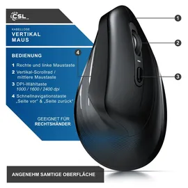 CSL Ergonomische Maus schwarz