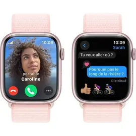 Apple Watch Series 9 GPS 45 mm Aluminiumgehäuse rosé, Sport Loop hellrosa One Size