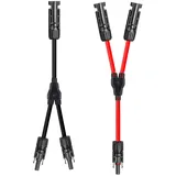 Sekesoer Solar Y Kabel 6mm2, Y Stecker Solar Paar, Solarkabel Y Verteiler, PV Y Stecker Module Balkonkraftwerk (6mm2 M/FF and F/MM)